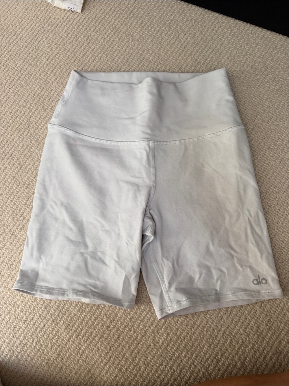 ALO Yoga White High-Rise Bike Shorts